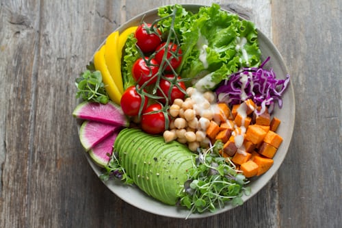 Colourful healthy meal